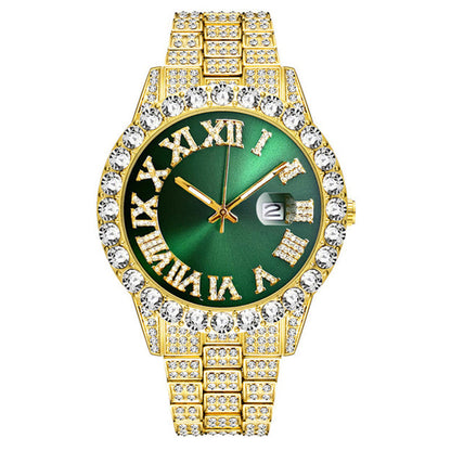 ⌚ 50% RABATT! ✨ Herrklocka med Strass & Kvartsverk – Lyxig Design, Iögonfallande & Perfekt för Fest 💎