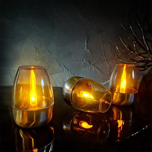 🕯️ KÖP 2 FÅ 1 GRATIS! ☀️ Pack Solenergi-LED-Bordslampor – Flamlösa & Vattentäta, Auto Tänd/Släck med Skymningssensor för Trädgård & Fest 🏕️