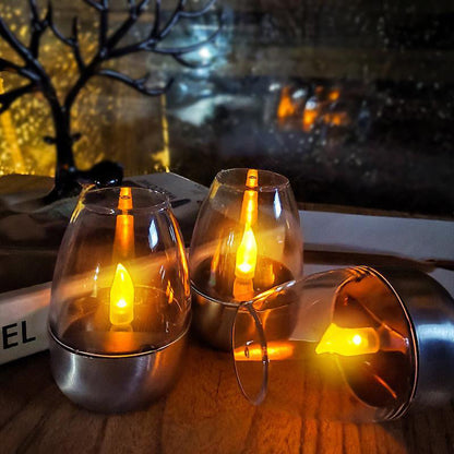 🕯️ KÖP 2 FÅ 1 GRATIS! ☀️ Pack Solenergi-LED-Bordslampor – Flamlösa & Vattentäta, Auto Tänd/Släck med Skymningssensor för Trädgård & Fest 🏕️