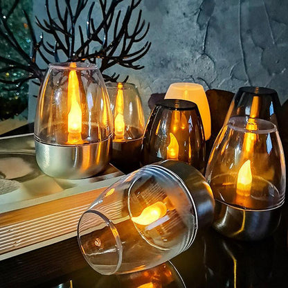 🕯️ KÖP 2 FÅ 1 GRATIS! ☀️ Pack Solenergi-LED-Bordslampor – Flamlösa & Vattentäta, Auto Tänd/Släck med Skymningssensor för Trädgård & Fest 🏕️