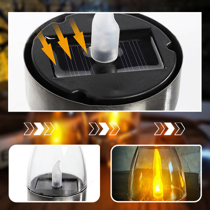 🕯️ KÖP 2 FÅ 1 GRATIS! ☀️ Pack Solenergi-LED-Bordslampor – Flamlösa & Vattentäta, Auto Tänd/Släck med Skymningssensor för Trädgård & Fest 🏕️