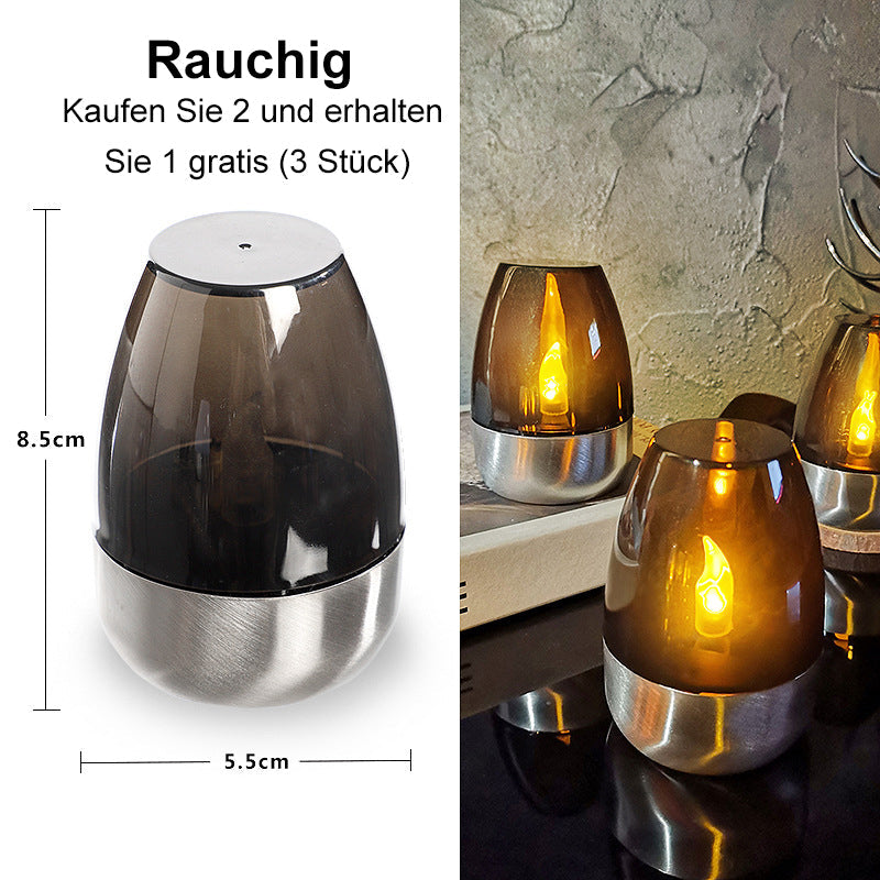 🕯️ KÖP 2 FÅ 1 GRATIS! ☀️ Pack Solenergi-LED-Bordslampor – Flamlösa & Vattentäta, Auto Tänd/Släck med Skymningssensor för Trädgård & Fest 🏕️