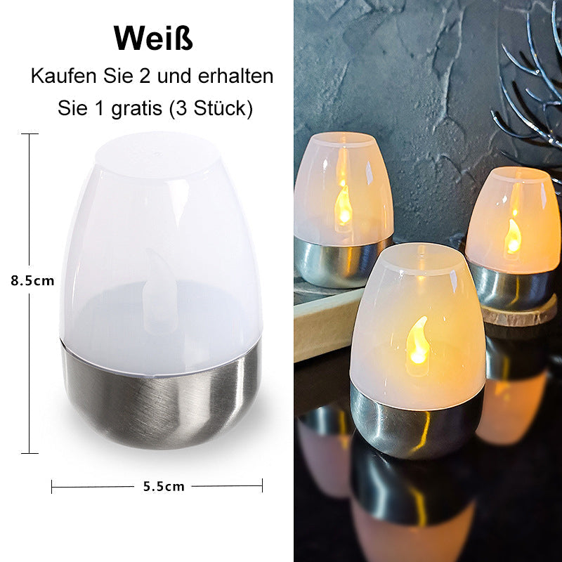 🕯️ KÖP 2 FÅ 1 GRATIS! ☀️ Pack Solenergi-LED-Bordslampor – Flamlösa & Vattentäta, Auto Tänd/Släck med Skymningssensor för Trädgård & Fest 🏕️