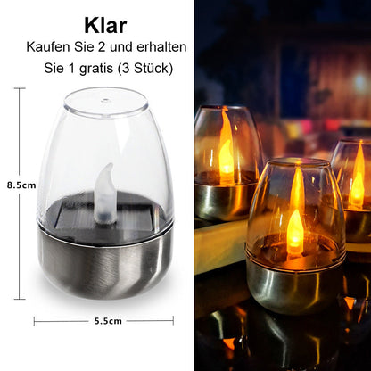 🕯️ KÖP 2 FÅ 1 GRATIS! ☀️ Pack Solenergi-LED-Bordslampor – Flamlösa & Vattentäta, Auto Tänd/Släck med Skymningssensor för Trädgård & Fest 🏕️