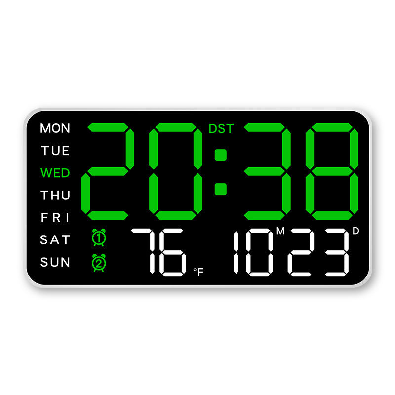 ⏰ Endast nu 50% rabatt!🔥Stor digital väggklocka med LED-display, datum och termometer