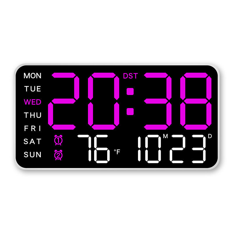 ⏰ Endast nu 50% rabatt!🔥Stor digital väggklocka med LED-display, datum och termometer