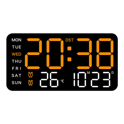 ⏰ Endast nu 50% rabatt!🔥Stor digital väggklocka med LED-display, datum och termometer