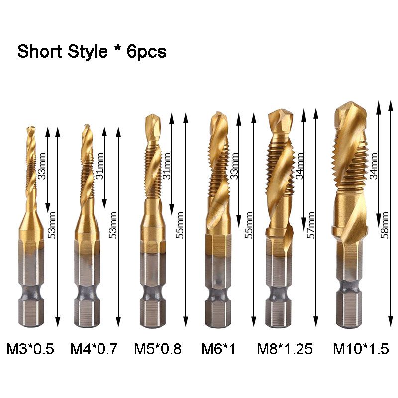 6-delars multifunktionellt spiralborrset