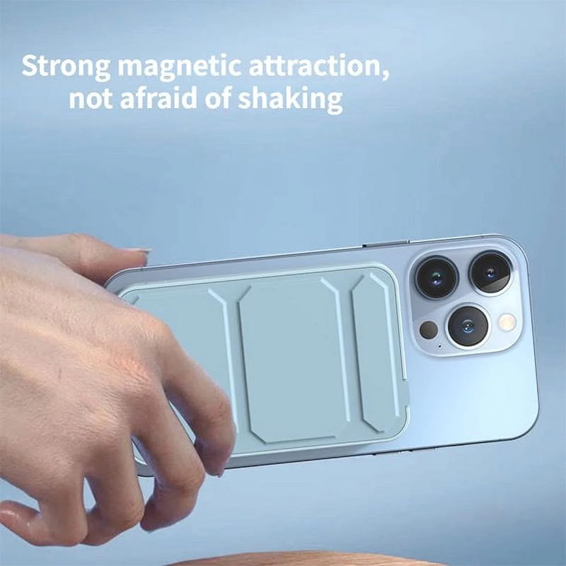 Mini hopfällbar trådlös magnetisk powerbank med stativ