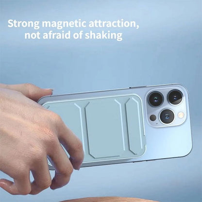 Mini hopfällbar trådlös magnetisk powerbank med stativ