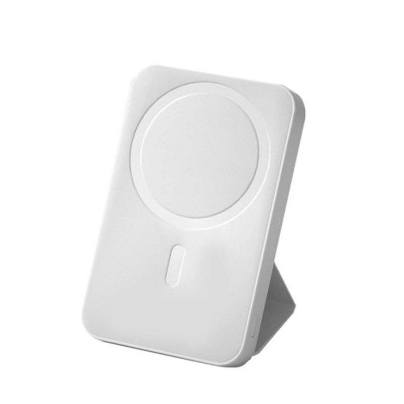 Mini hopfällbar trådlös magnetisk powerbank med stativ
