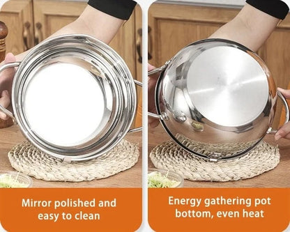 🍳🌡️ Rostfri fritöspanna med termometer – exakt temperatur för perfekt gyllene resultat ✨
