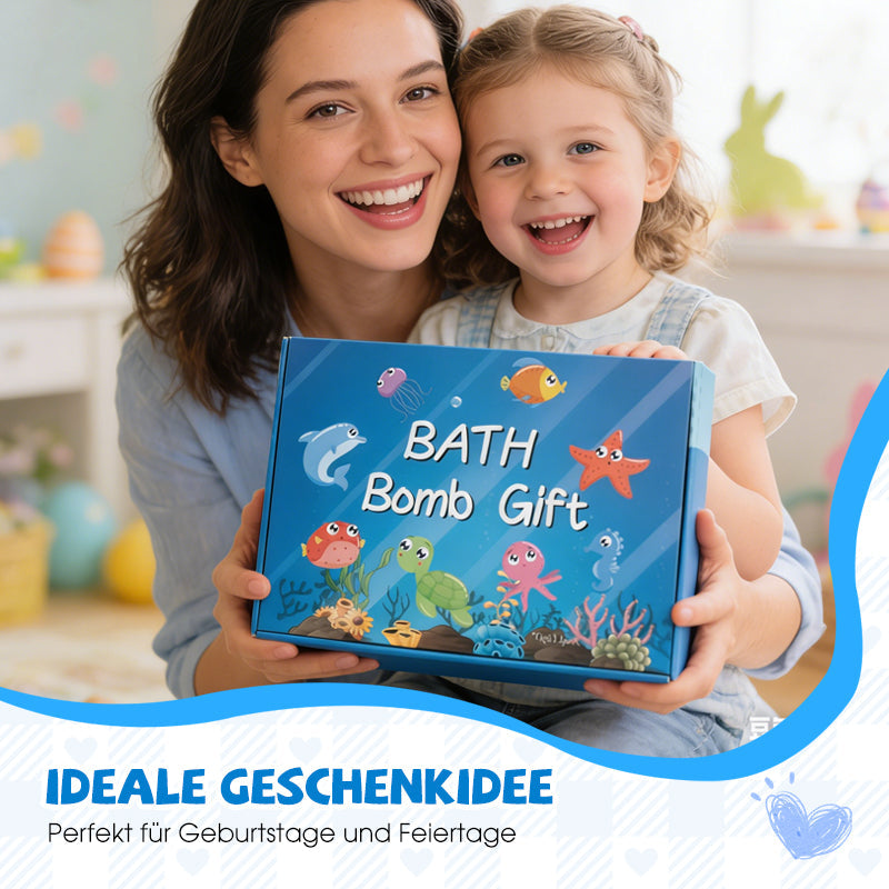 🛁 60% RABATT! 🎁 12-delars Badbombspresentpaket för Barn – Färgglada, Doftande & Hudvänliga ✨