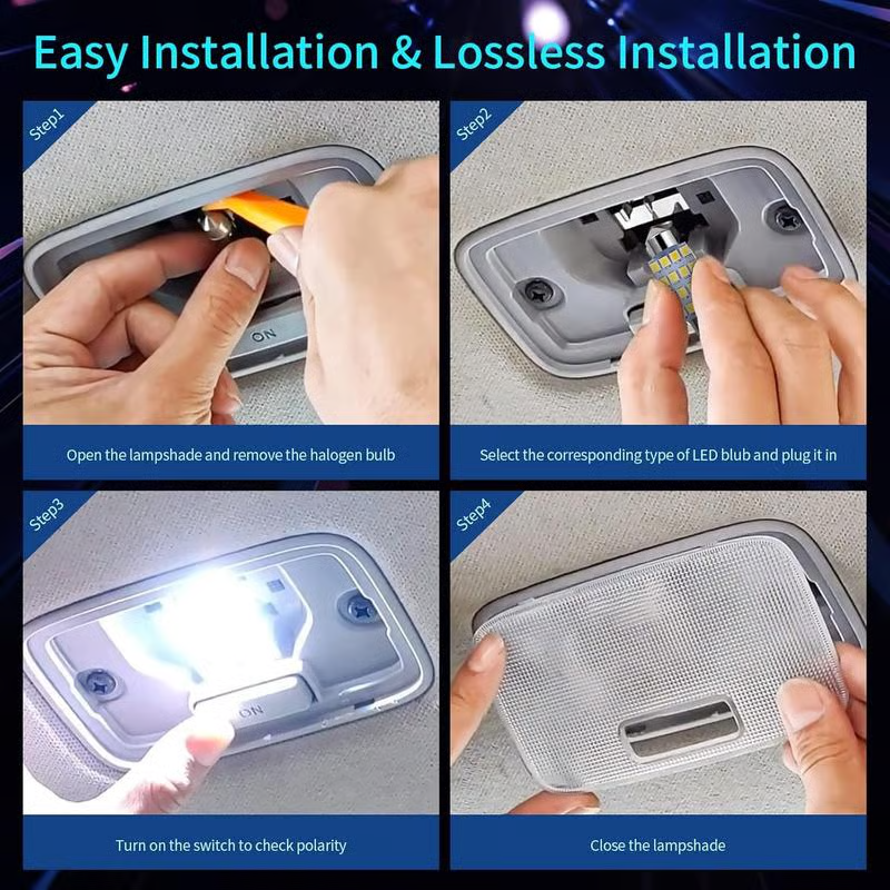 🚗50% RABATT!💡 42-pack LED Innerbelysning för Bil – Superljus Vit, 6 Storlekar & Enkel Installation!