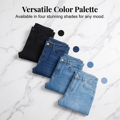 👖 50% RABATT! 💙 Högmidjade Utsvängda Stretchjeans för Kvinnor – Bekväm Passform, Retro Stil & Stretchigt Tyg 🌸