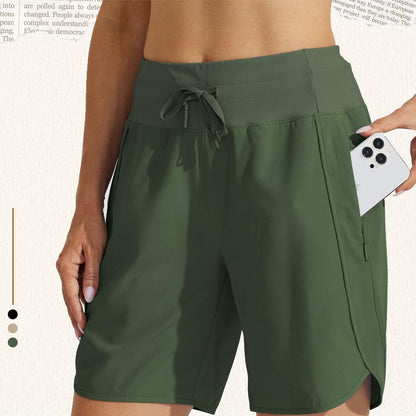 🌞Sommarrea – 50 % rabatt🩳Högmidjade, snabbtorkande träningsshorts för damer