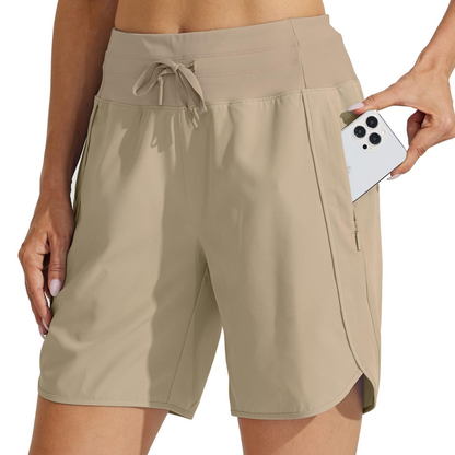 🌞Sommarrea – 50 % rabatt🩳Högmidjade, snabbtorkande träningsshorts för damer