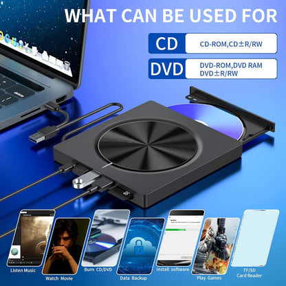 7-i-1 USB 3.0 Typ-C DVD-brännare