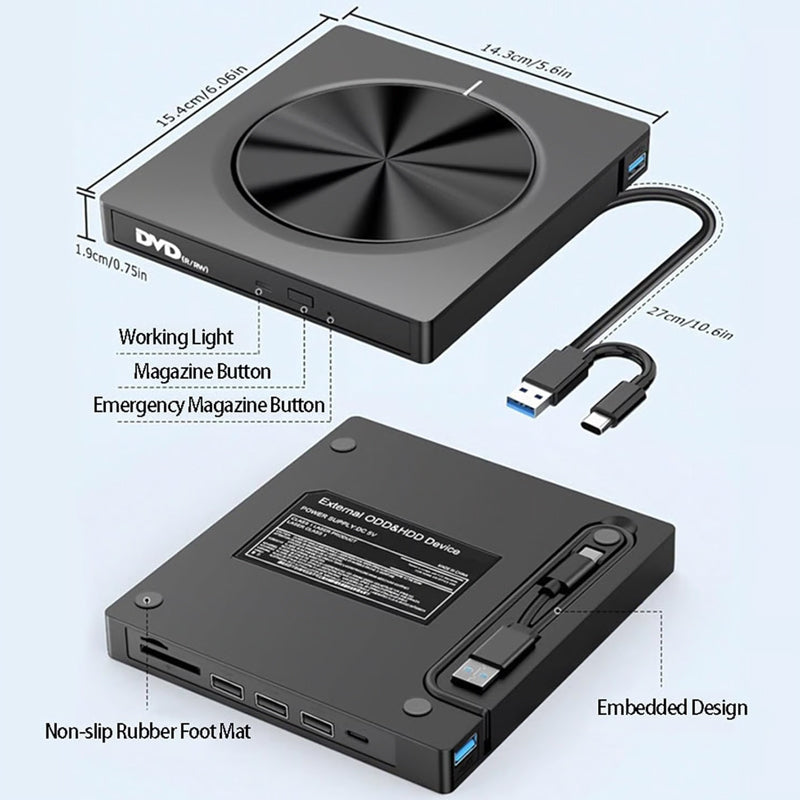 7-i-1 USB 3.0 Typ-C DVD-brännare