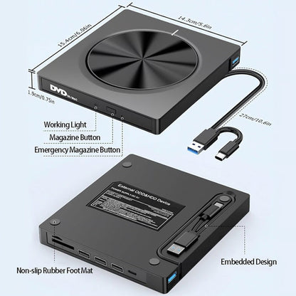 7-i-1 USB 3.0 Typ-C DVD-brännare