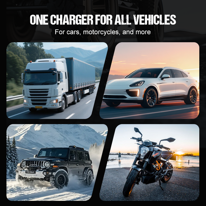 12 V 6 A smart bilbatteriladdare med pulsåterställning