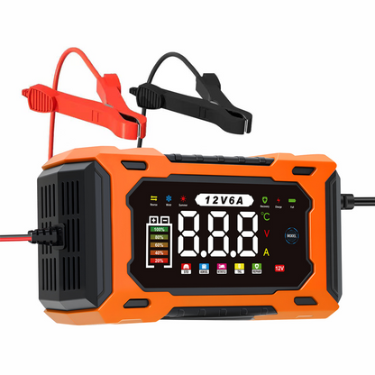 12 V 6 A smart bilbatteriladdare med pulsåterställning