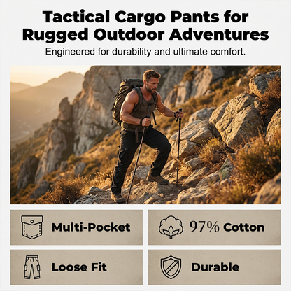 👖 50% RABATT NU! 🛠️ Herr Bomull Cargo Taktiska Byxor – Multificka, Förstärkt Konstruktion & Justerbar Midja 🔧