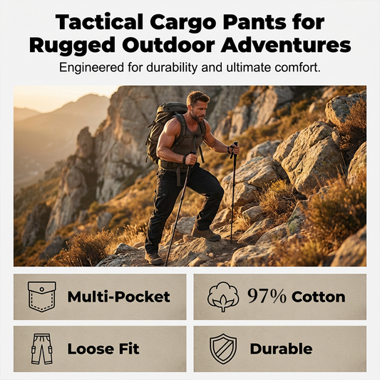 👖 50% RABATT NU! 🛠️ Herr Bomull Cargo Taktiska Byxor – Multificka, Förstärkt Konstruktion & Justerbar Midja 🔧