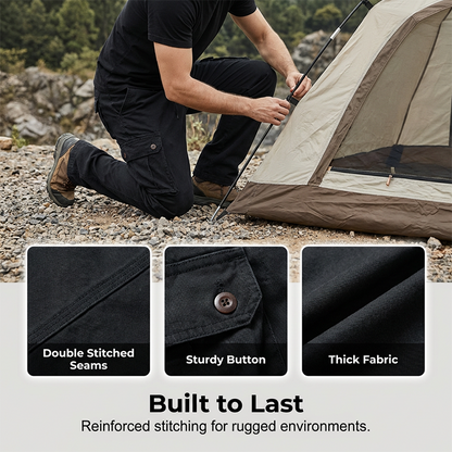 👖 50% RABATT NU! 🛠️ Herr Bomull Cargo Taktiska Byxor – Multificka, Förstärkt Konstruktion & Justerbar Midja 🔧