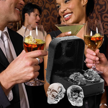 💀  🧊 DIY Silikonform Dödskalle Isbitar – Livsmedelsgodkänd, Långsamt Smältande & Perfekt För Whiskey, Cocktails & Halloweenfester 🎃