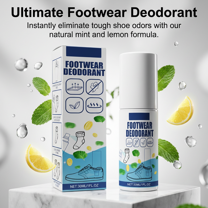 👟 1+1 GRATIS! 🧦 Sko- & Strumpluktborttagningsspray – Eliminerar Lukt, Håller Fötterna Fräscha & Skonsam Mot Materialen 👣