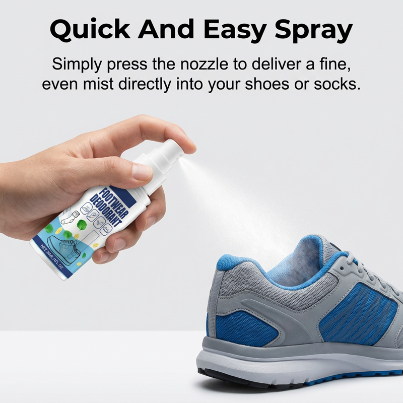 👟 1+1 GRATIS! 🧦 Sko- & Strumpluktborttagningsspray – Eliminerar Lukt, Håller Fötterna Fräscha & Skonsam Mot Materialen 👣