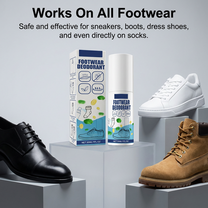 👟 1+1 GRATIS! 🧦 Sko- & Strumpluktborttagningsspray – Eliminerar Lukt, Håller Fötterna Fräscha & Skonsam Mot Materialen 👣