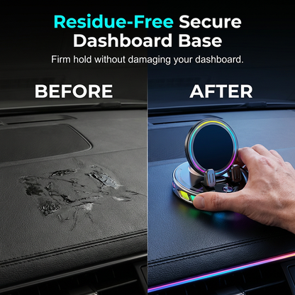 📱✨ RGB-bilhållare med automatisk klämning & 15W trådlös laddning – praktisk mobilhållare för bilen 🚗