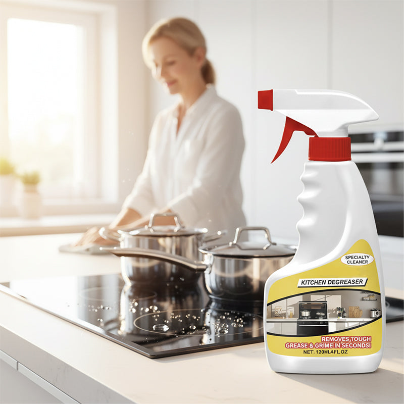 🧼 Kraftfullt köksavfettningsmedel – spraya, torka av, få glans – ingen sköljning behövs! 🍳✨ Effektivt mot fett, skonsamt mot ytor – ditt köks nya bästa vän. 💪🧽