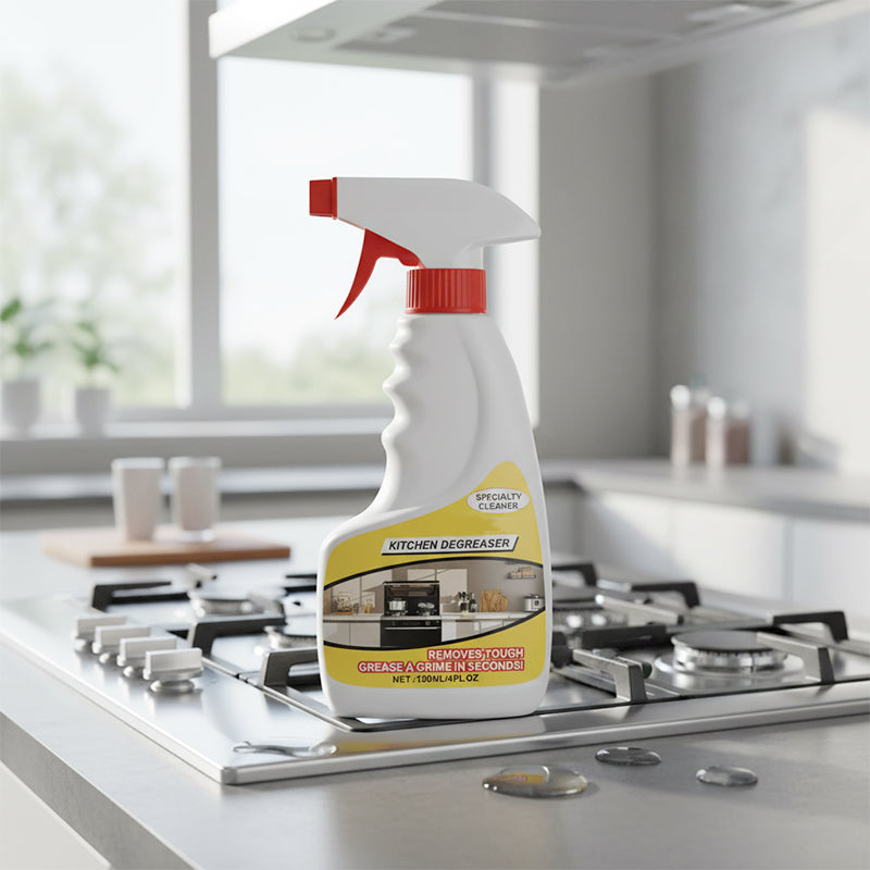 🧼 Kraftfullt köksavfettningsmedel – spraya, torka av, få glans – ingen sköljning behövs! 🍳✨ Effektivt mot fett, skonsamt mot ytor – ditt köks nya bästa vän. 💪🧽
