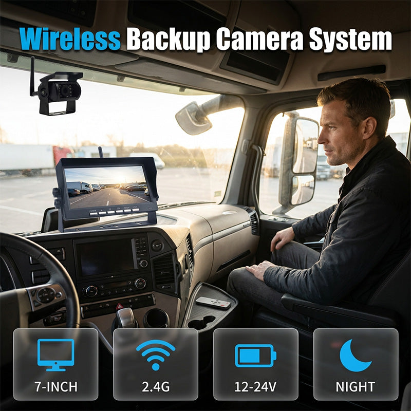 🚀 Modern bilteknik för vardagen 🚗 7-tums HD backkamera trådlös – smidig installation & bättre kontroll ⚡