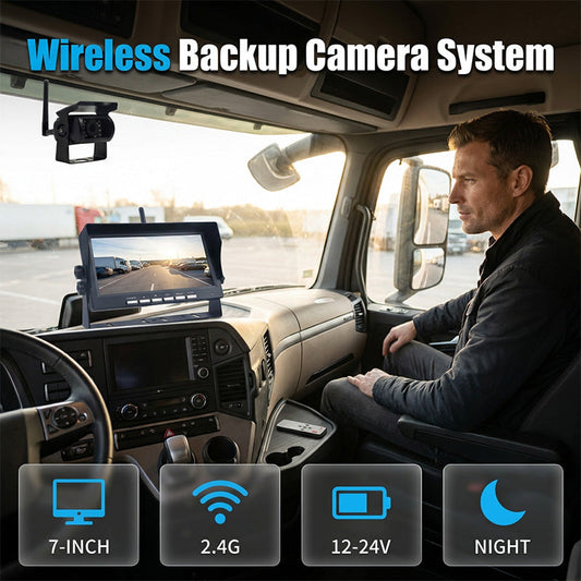 🚀 Modern bilteknik för vardagen 🚗 7-tums HD backkamera trådlös – smidig installation & bättre kontroll ⚡