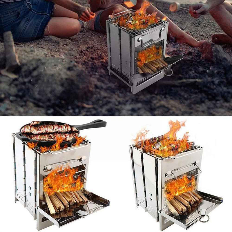 Hopfällbar grill för utomhusgrillning och camping 🔥 Grilla var som helst, när som helst 🍖