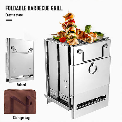 Hopfällbar grill för utomhusgrillning och camping 🔥 Grilla var som helst, när som helst 🍖
