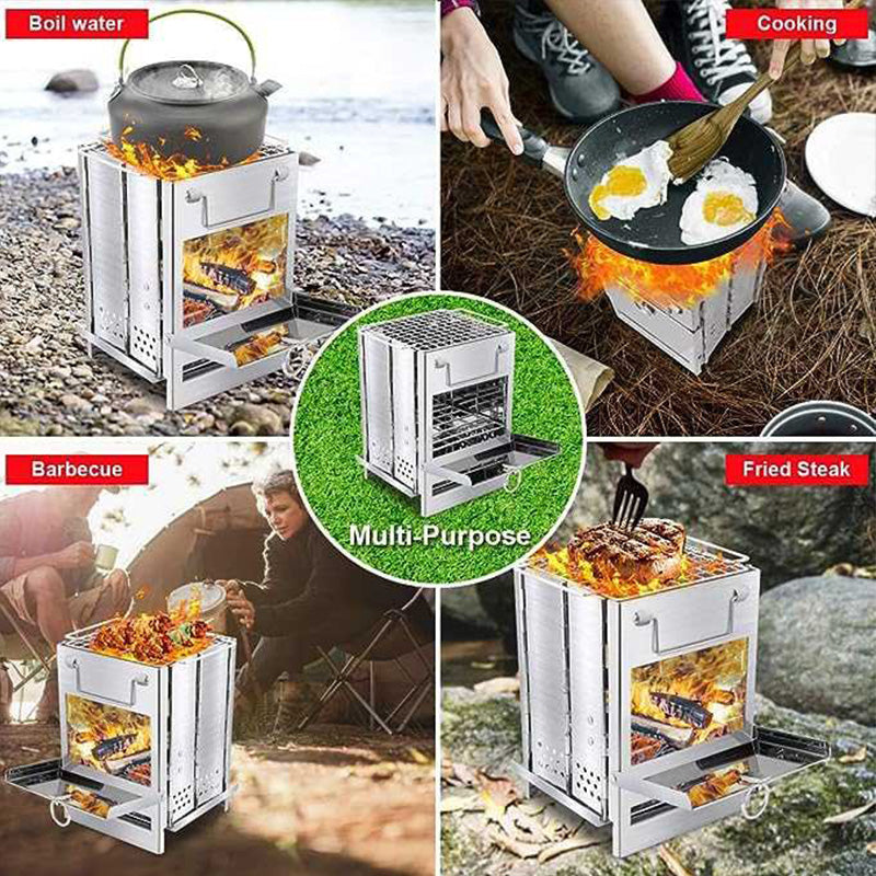 Hopfällbar grill för utomhusgrillning och camping 🔥 Grilla var som helst, när som helst 🍖