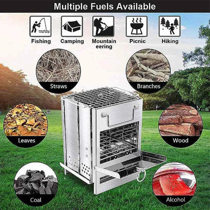 Hopfällbar grill för utomhusgrillning och camping 🔥 Grilla var som helst, när som helst 🍖