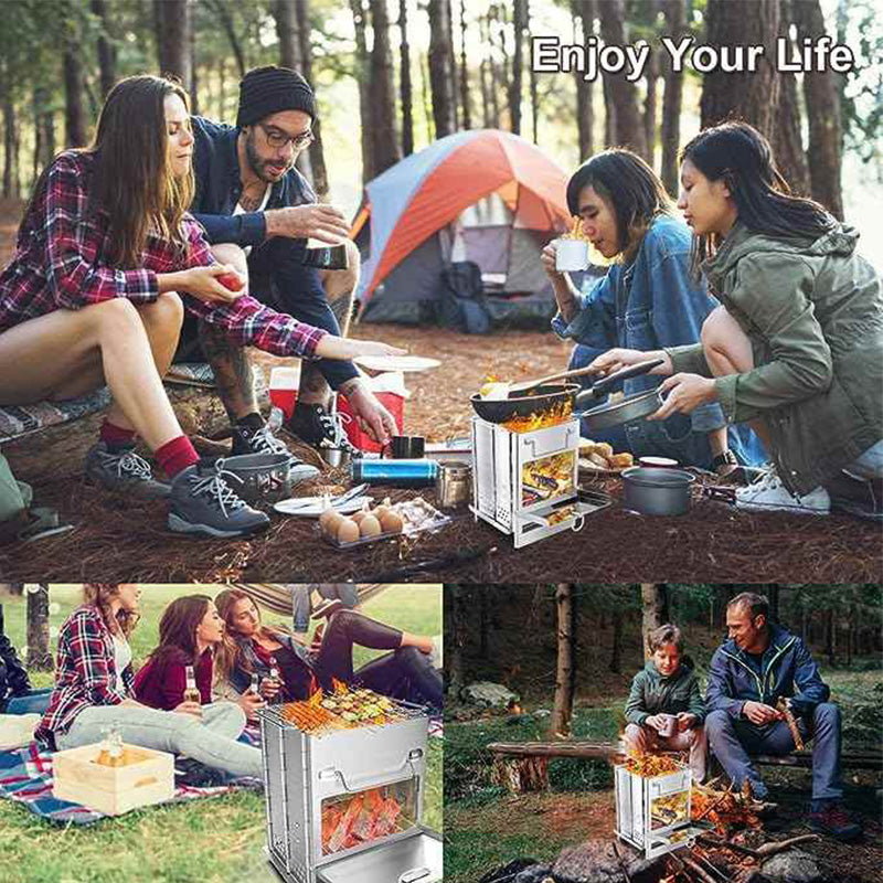 Hopfällbar grill för utomhusgrillning och camping 🔥 Grilla var som helst, när som helst 🍖