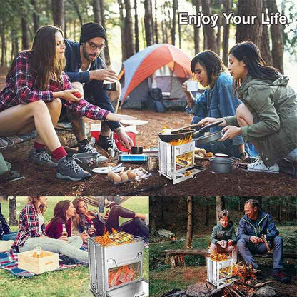 Hopfällbar grill för utomhusgrillning och camping 🔥 Grilla var som helst, när som helst 🍖