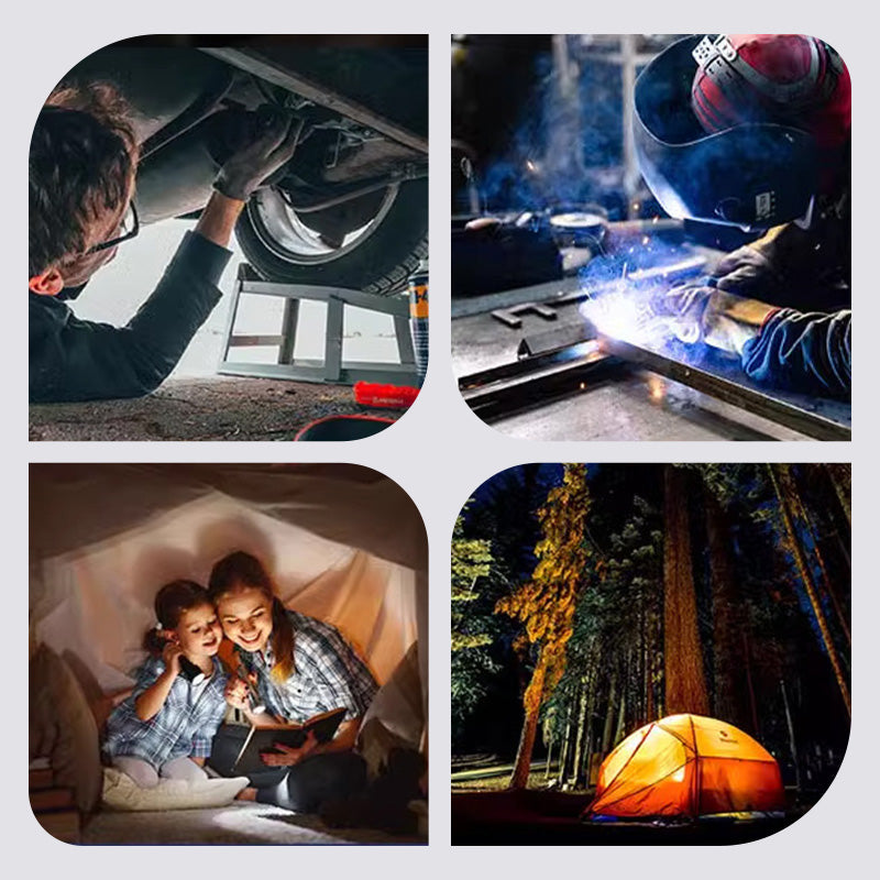 🔦 50% RABATT NU! 💡 Multifunktionell LED Handhållen Arbetslampa – Stark Strålkastare, Type-C Snabbladdning & USB-utgång – Magnetisk Bas + Krokar, 360° Roterande 🧲