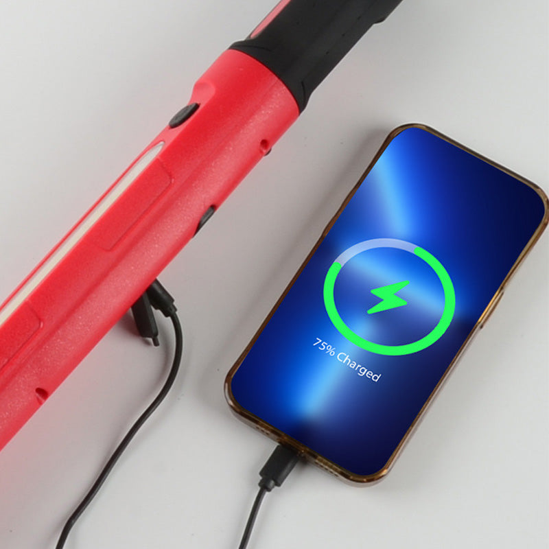 🔦 50% RABATT NU! 💡 Multifunktionell LED Handhållen Arbetslampa – Stark Strålkastare, Type-C Snabbladdning & USB-utgång – Magnetisk Bas + Krokar, 360° Roterande 🧲