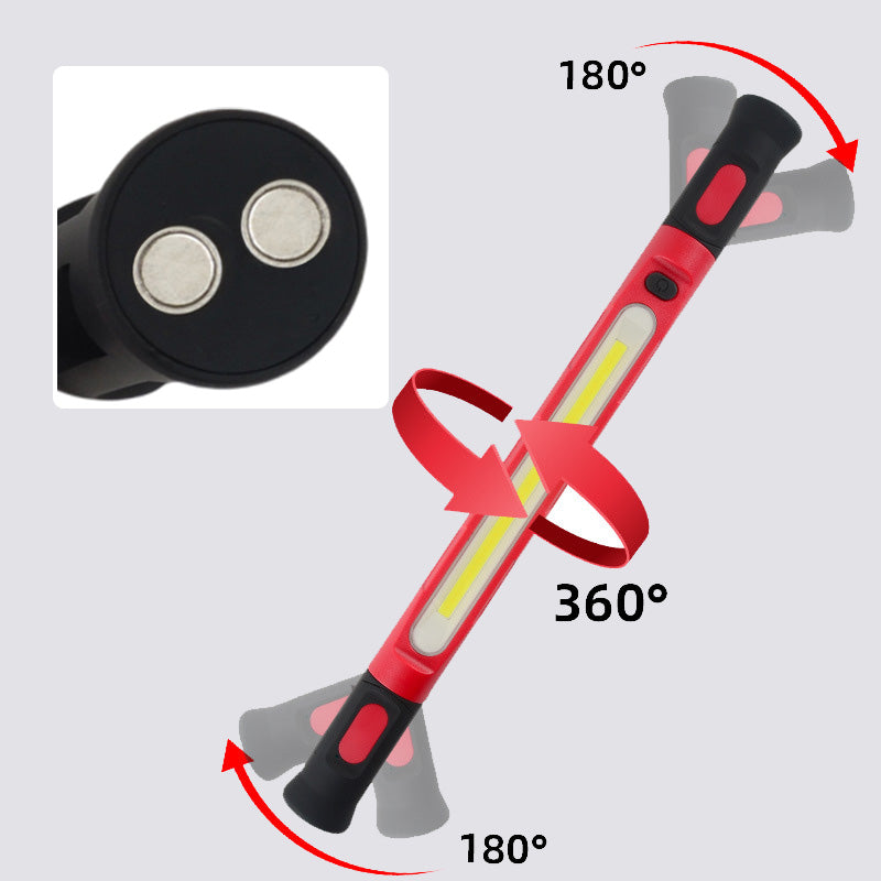 🔦 50% RABATT NU! 💡 Multifunktionell LED Handhållen Arbetslampa – Stark Strålkastare, Type-C Snabbladdning & USB-utgång – Magnetisk Bas + Krokar, 360° Roterande 🧲