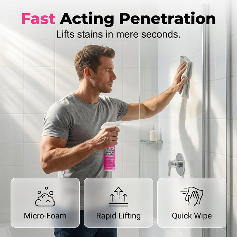 🥳STOR REA 2026🥳💞Över 50 000 sålda!🛁💧 50 % RABATT! Fläckborttagare för badkar – gör gammal plast och akryl omedelbart ljusare. Verkar snabbt, utan att du behöver skrubba. Återställer glansen så att det ser ut som nytt! ✨🧽