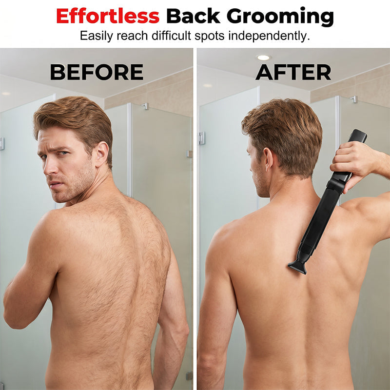 🥳STOR REA 2026🥳💞Över 50 000 sålda!🪒💪 50 % RABATT! Kroppstrimmer som når överallt – utdragbart handtag, precisionshuvuden. Trimma rygg, bröst och ben själv – utan hjälp! 🧔✨