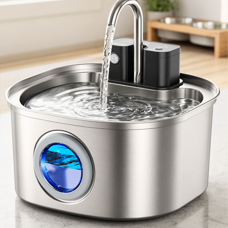🐱 3,2L Edelstahl-Trinkbrunnen für Katzen & Hunde – kabellos, wiederaufladbar & mit Filter, leise & hygienisch 💧